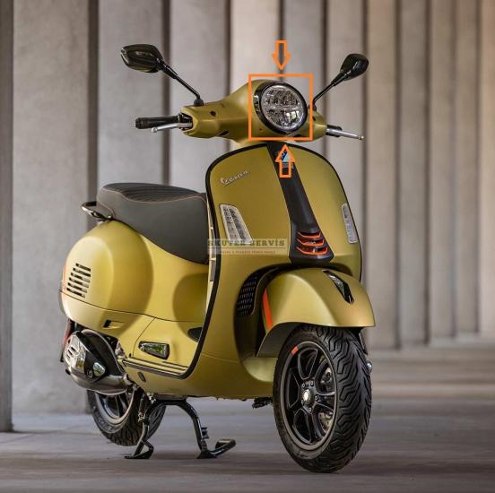 FAR ÇERÇEVESİ SİYAH VESPA GTS 125 & GTS 300 HPE 2023 