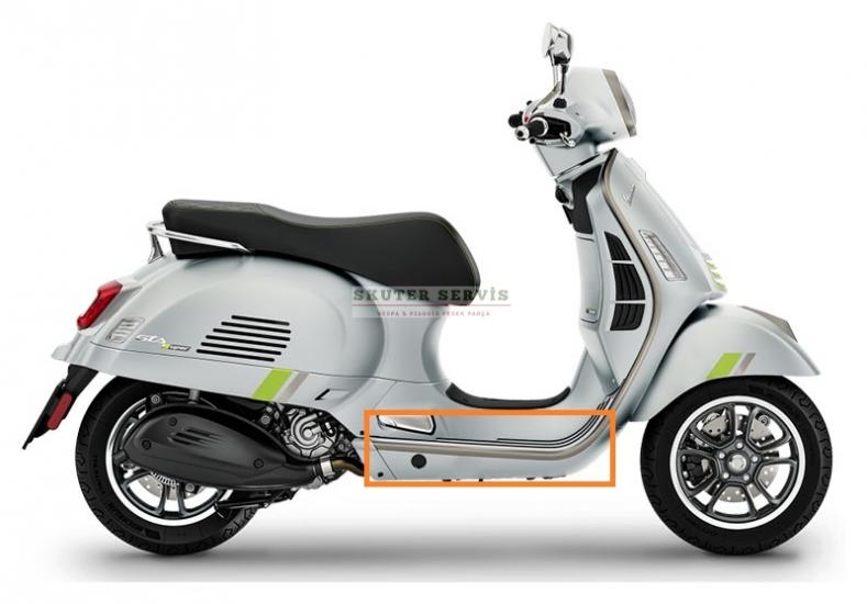 1B009647000G24 ÖN PANEL ÇITA SAĞ ALT MAT KROM VESPA GTS 125  GTS 300 HPE 2023